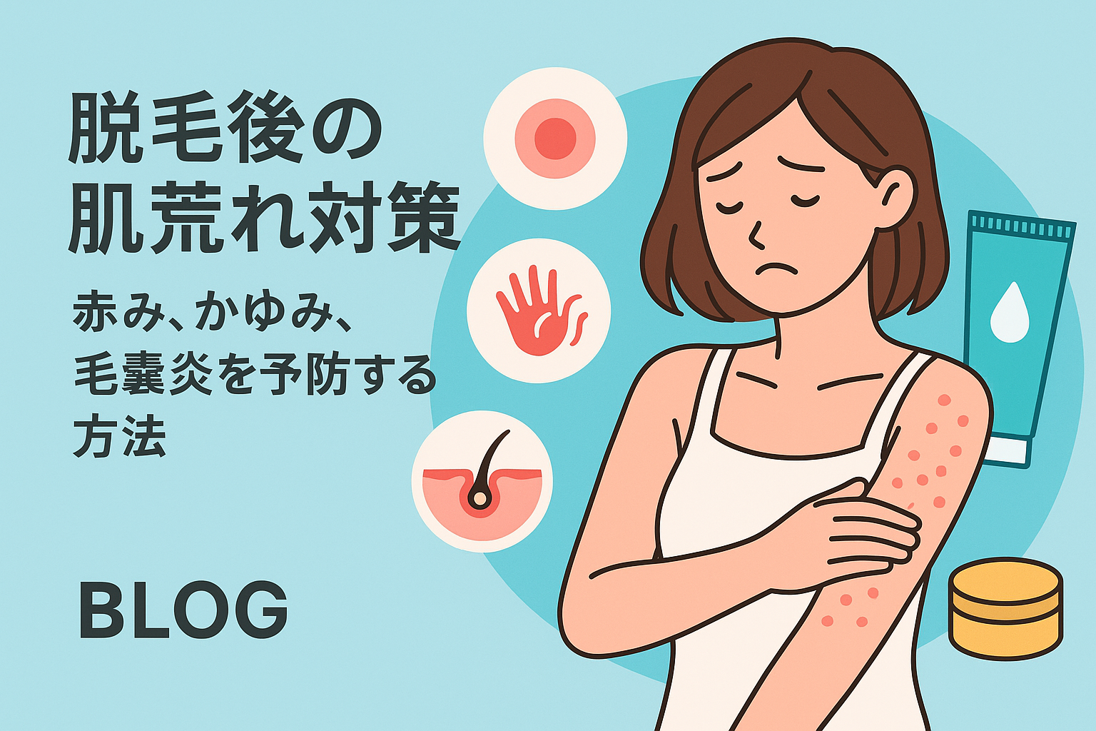 脱毛後の肌荒れ対策：赤み、かゆみ、毛嚢炎を予防する方法